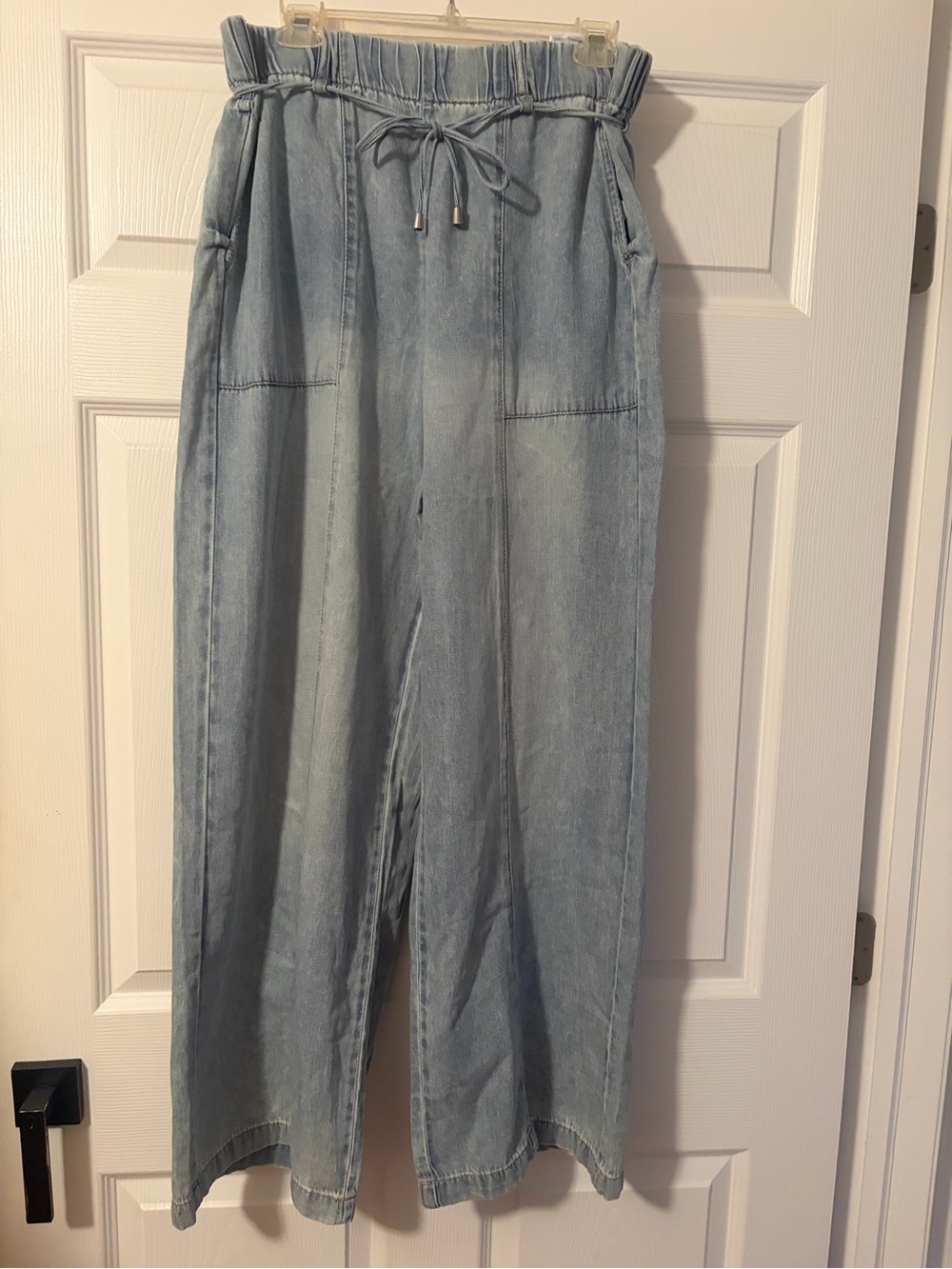 Kensie Light Blue Paperbag Waist Wide-Leg Jeans + A LITTLE GIFT 🎁